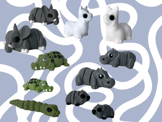 Wobblies Safari – Bewegliche Tiere aus Savanne & Wüste | Wähle deine Figur | Articulated 3D Druck
