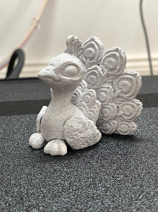 Articulated Pfau – Bewegliche 3D-gedruckte Figur | Flexibles Pfau-Modell | Deko & Geschenk für Vogel- und Tierliebhaber